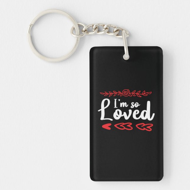 Couple Art I Am So Loved Keychain (Front)