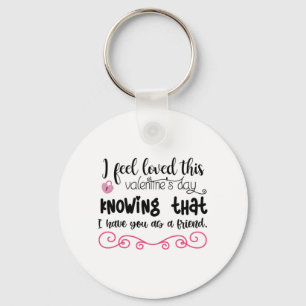 Couple Art I Feel Loved This Valentine's Day Keychain