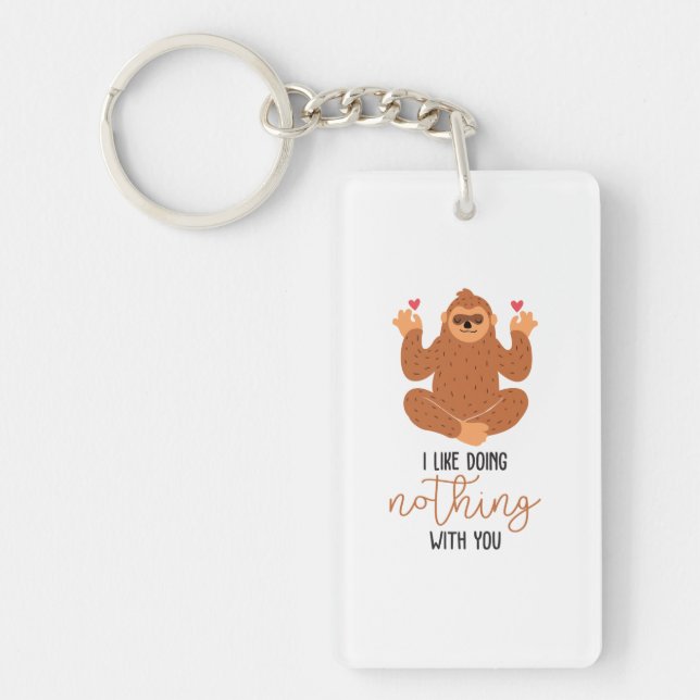 Couple Art I Like Doing Nothing With You Keychain (Front)