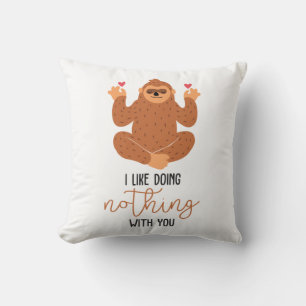 Couple Art I Like Doing Nothing With You Throw Pillow