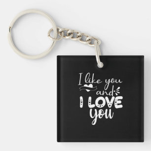 Couple Art I Like You And I Love You Keychain