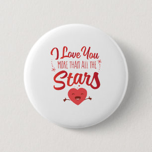 Couple Art I Love You More Than All The Stars 2 Inch Round Button