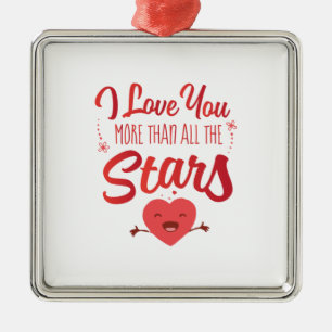 Couple Art I Love You More Than All The Stars Metal Ornament