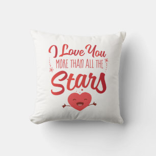 Couple Art I Love You More Than All The Stars Throw Pillow