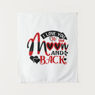 Couple Art I Love You To The Moon Tapestry