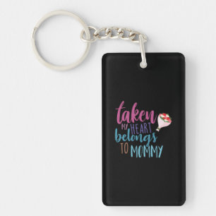 Couple Art My Heart Belongs To Mommy Keychain