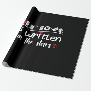 Couple Art Our Love Is Written In The Stars Wrapping Paper