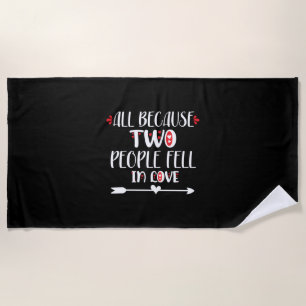 Couple Art Two People Feel In Love Beach Towel