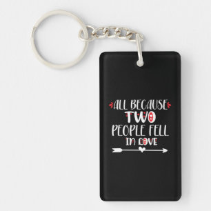 Couple Art Two People Feel In Love Keychain