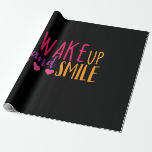 Couple Art Wake Up And Smile Wrapping Paper