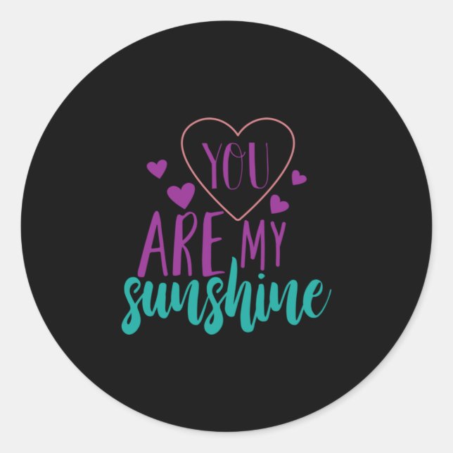 Couple Art You Are My Sunshine Classic Round Sticker (Front)