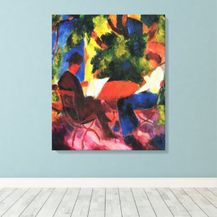 Couple At The Garden Table by August Macke Canvas Print
