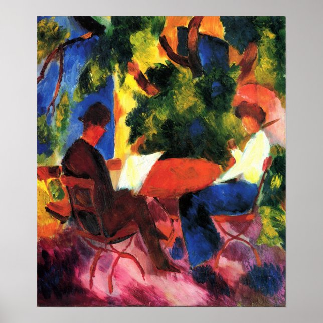 Couple At The Garden Table by August Macke Poster (Front)