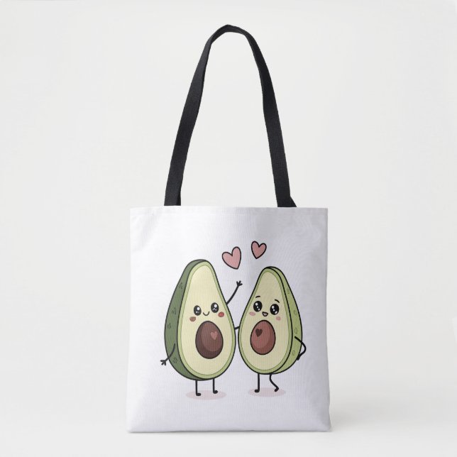 Couple Avocado mignon avec coeur - Conception Sac  (Devant)