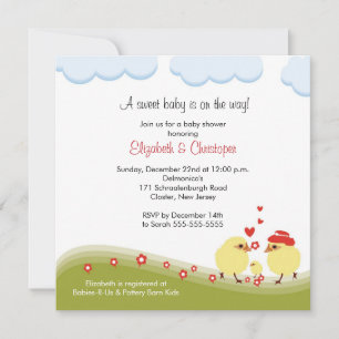 Couple Baby Shower Invitation Baby Chick