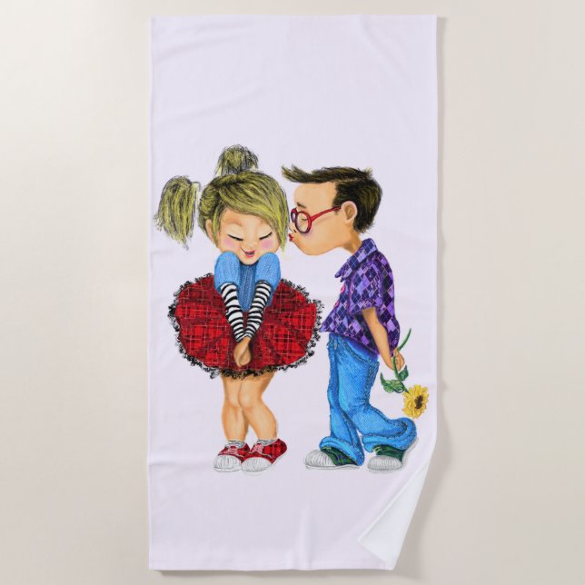 Couple Beach Towel Gift - Love (Front)