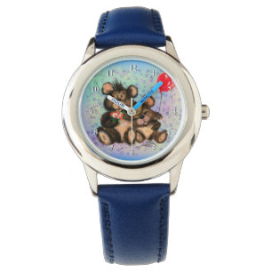 Couple Bear with Heart Balloon Watch Gift
