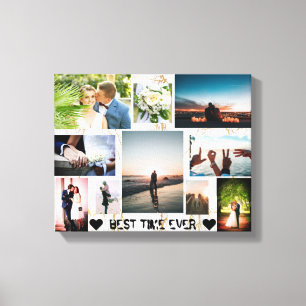 Couple BEST TIME EVER Personalized Collage Canvas Print