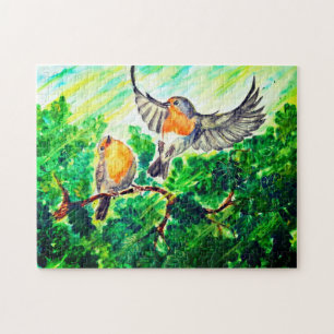 Couple Birds Puzzle Painting