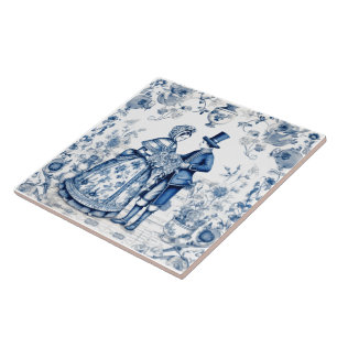 Couple carreaux en Indigo bleu rustique