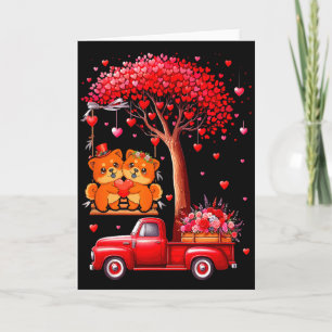 Couple Chow Chows Valentine Hearts Tree Pickup Tru Card