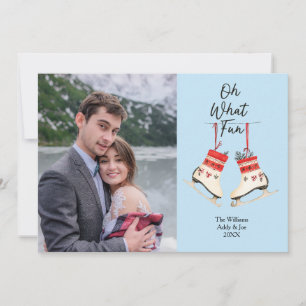 Couple Christmas Ice Skate Custom Photo Holiday
