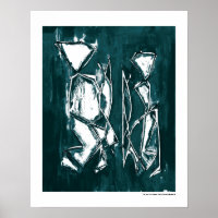 Couple Contemporary Abstract Art MC Belkadi 16x20