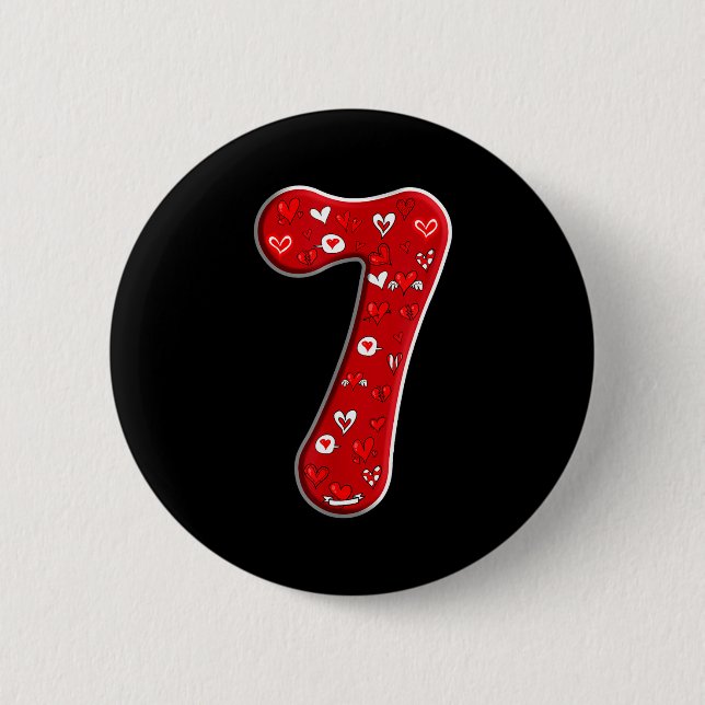 Couple Costume Duo 67 Meme Six Seven Number 7 Vale 2 Inch Round Button (Front)