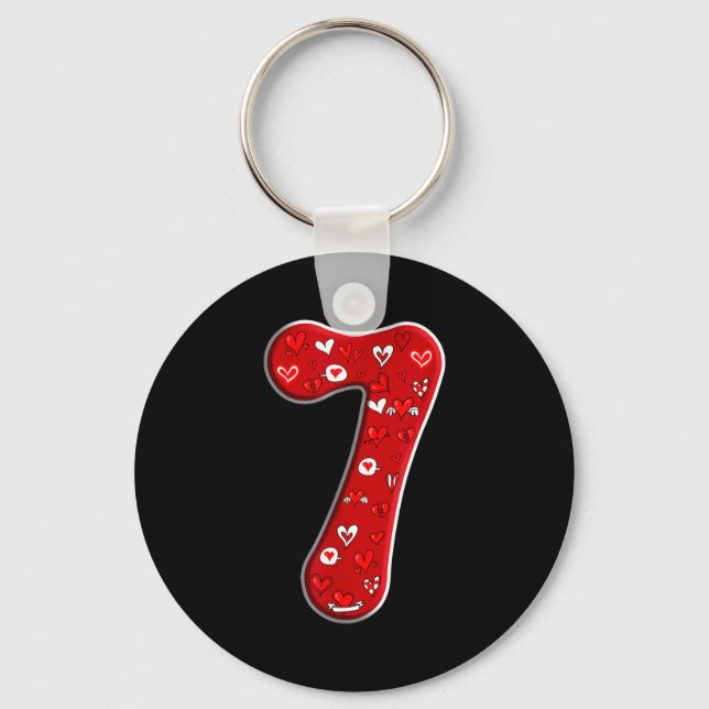 Couple Costume Duo 67 Meme Six Seven Number 7 Vale Keychain (Front)