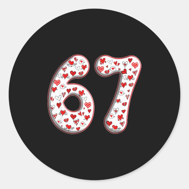 Couple Costume Duo 67 Meme Six Seven Valentines Da Classic Round Sticker (Front)