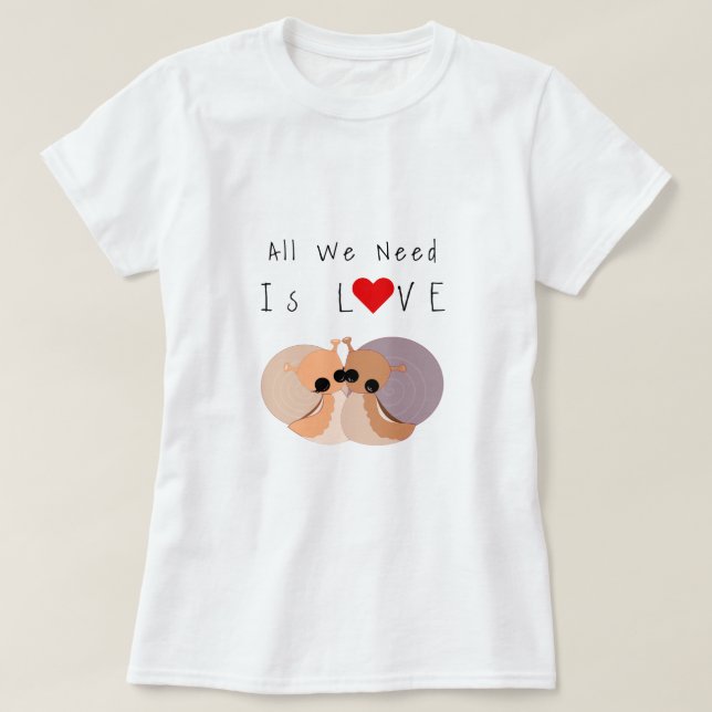 Couple Couple Snail T-Shirt Love Don - Texte Perso (Design devant)