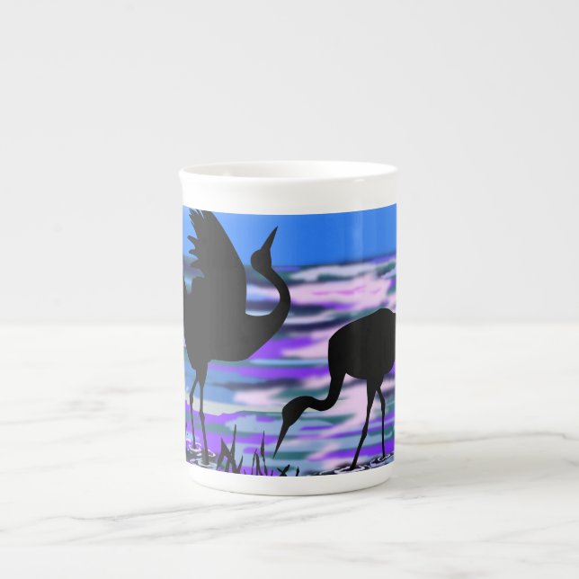 Couple Crane Bird Mug (Front)