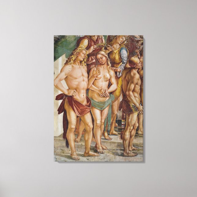 Couple crowned by an angel, detail canvas print (Front)