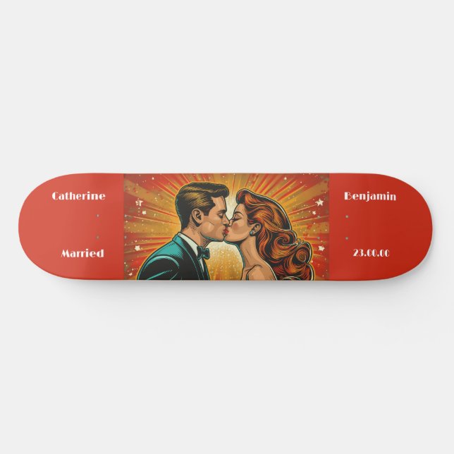 Couple Customise Comic Superhero Skateboard (Horz)