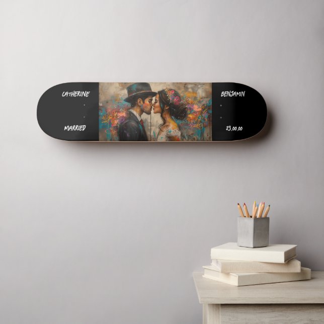 Couple Customise Graffiti Urban Skateboard (Wall Art (Horz))