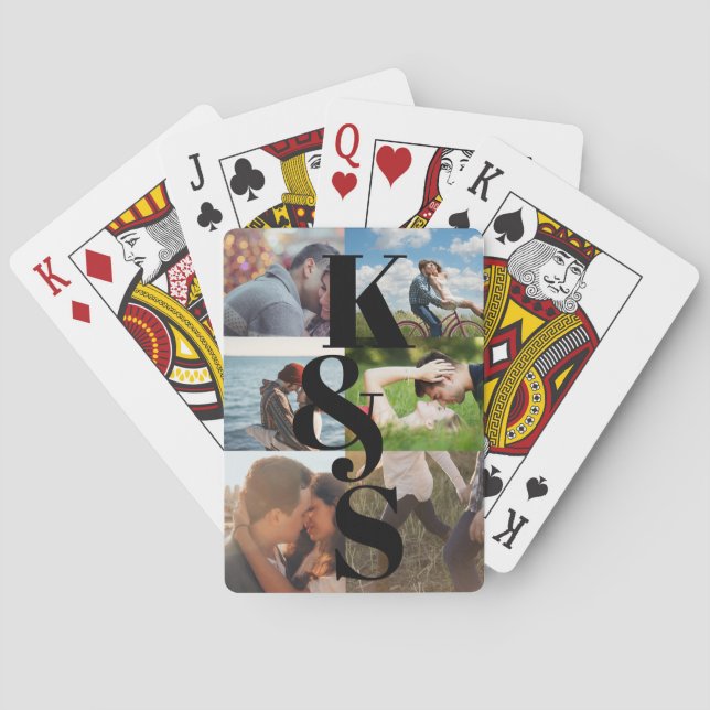 Couple Customized Photo Collage Gift Personalized Playing Cards (Back)