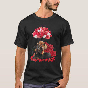 Couple Dachshund Heart Valentines Day Sausage Dog T-Shirt