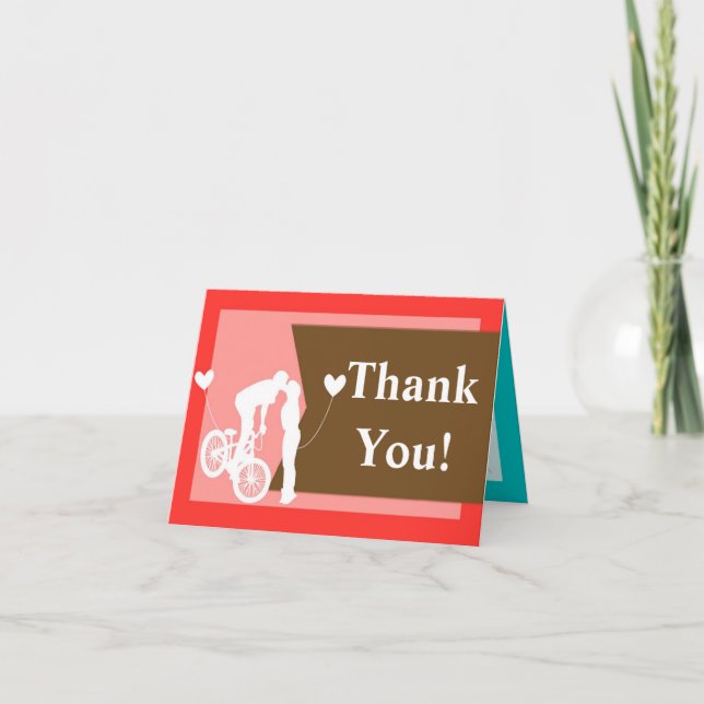 Couple d'amour Carte de remerciements plié sur vél (Devant)