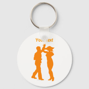 Couple Dance Spin Dancing Silhouette Keychain