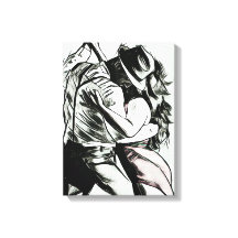 Couple Dancing, imprimé en toile noir et blanc,