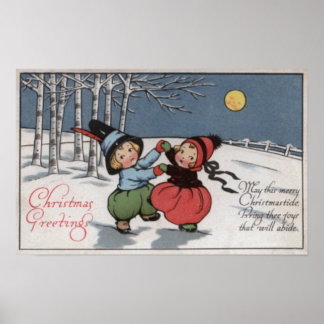 Couple Dancing in Moonlight Poster (Front)