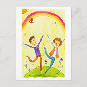 couple dancing postcard