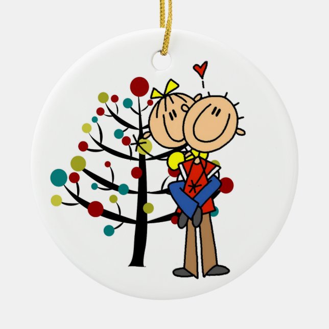 Couple dans l'amour ornement de Noël (Devant)