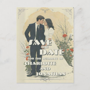Couple d'art de mariage vintage romantique vacance