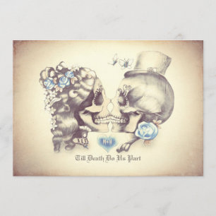 Couple de crâne Jour des invitations de mariage mo