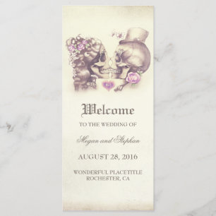 Couple de crâne Mortel Joli Mariage Programmes
