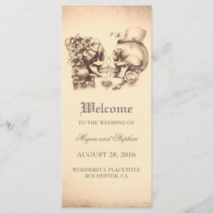 Couple de crâne Mortel Joli Mariage Programmes