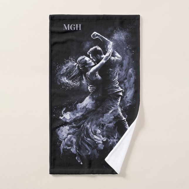 Couple de danse monographique personnalisé (Serviette à main)