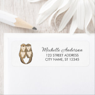 Couple de loutres mignonnes Amour animal Adresse d