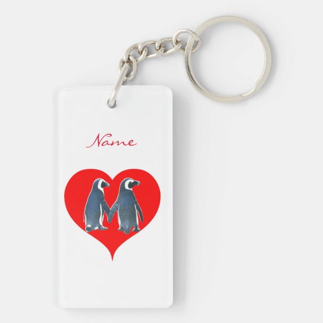 Couple de pingouins Inséparables Red Hearts Thunde (Dos)